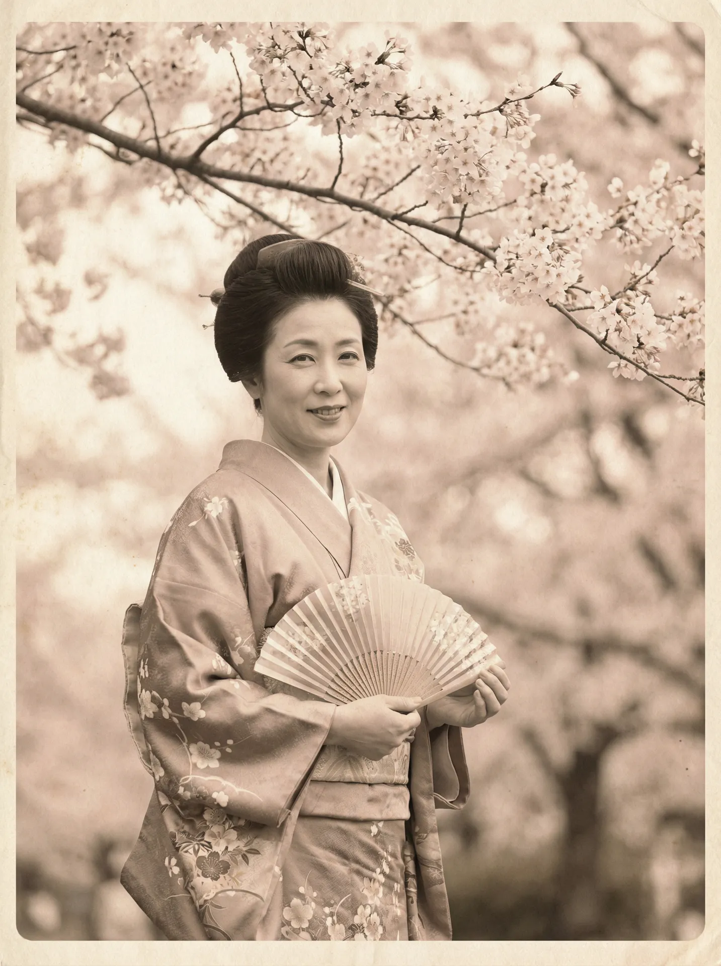 一位持扇的优雅 从前有座灵剑山免费观看 在樱花树下的复古写真